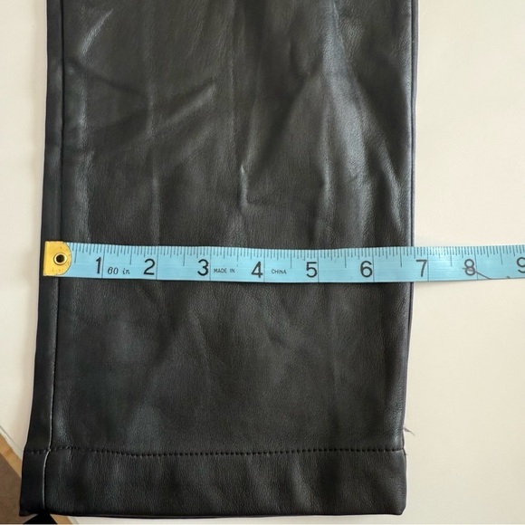 Loft Black Pull On Drawstring Elastic Waist Faux Leather Vegan Ankle Pants Sz SM - Picture 13 of 13